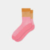 [NW306] 하단은 핑크 상단은 골드 컬러로 이루어진 여성용 골지 양말입니다.